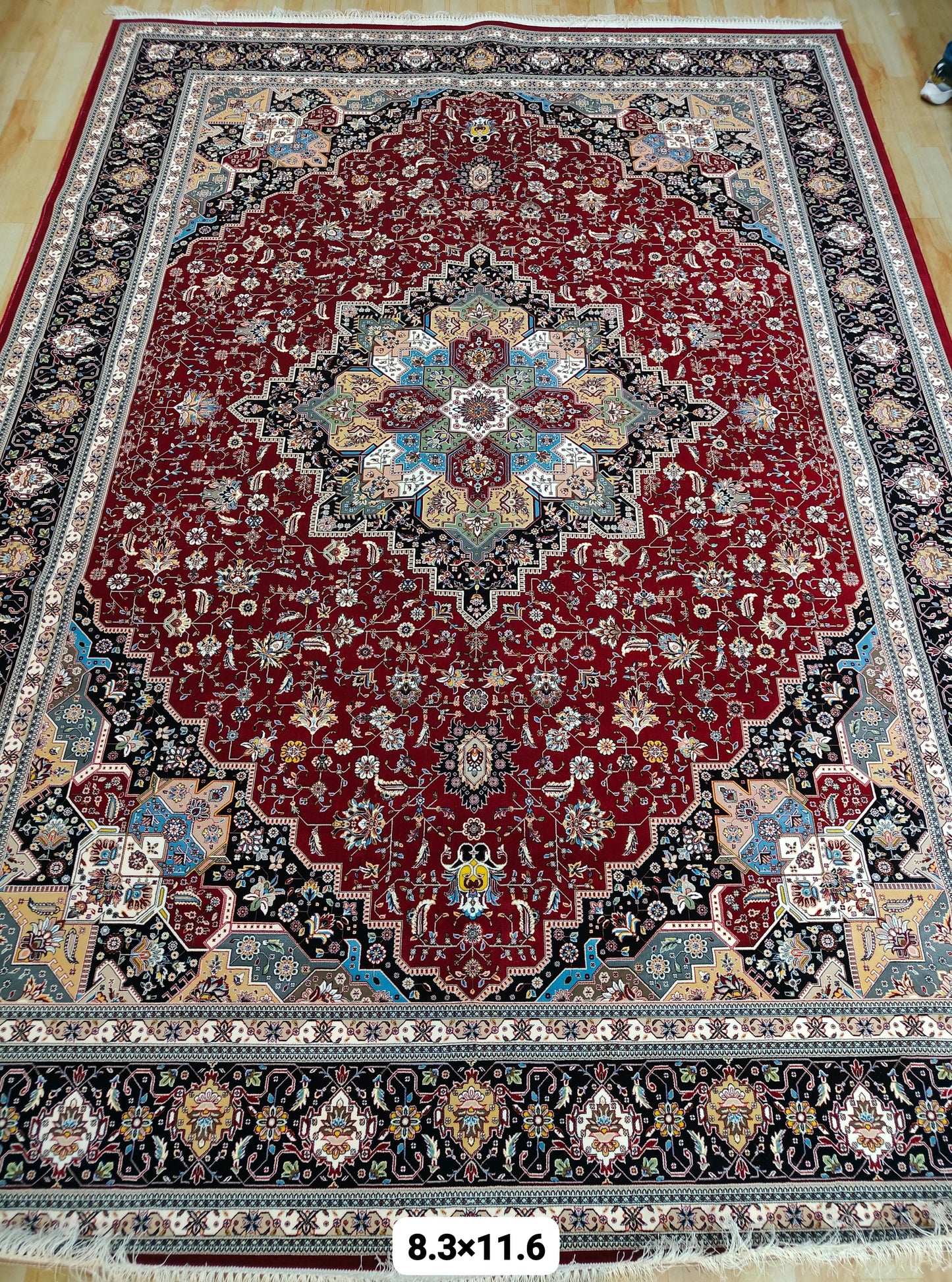Raheelah Iranian Imported 1500 Reeds Maroon Rug